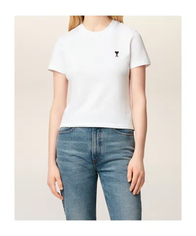 Ami Alexandre Mattiussi Ami Paris Men Ami De Coeur T-shirt In Organic Cotton Jersey In White
