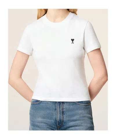 Ami Alexandre Mattiussi Ami Paris Men Ami De Coeur T-shirt In Organic Cotton Jersey In White