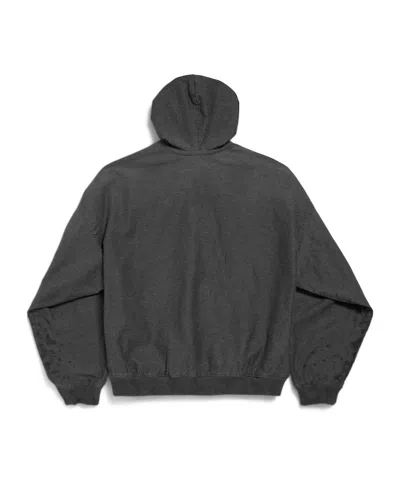 Balenciaga Men Grey Sweatshirt With Fixed Hood And Logo Detail On The Front In Cotton Man In Gray
