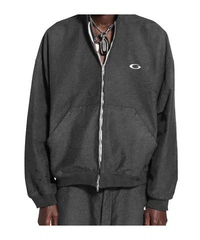 Balenciaga Men Grey Sweatshirt With Fixed Hood And Logo Detail On The Front In Cotton Man In Gray