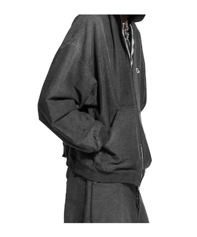 Balenciaga Men Grey Sweatshirt With Fixed Hood And Logo Detail On The Front In Cotton Man In Gray