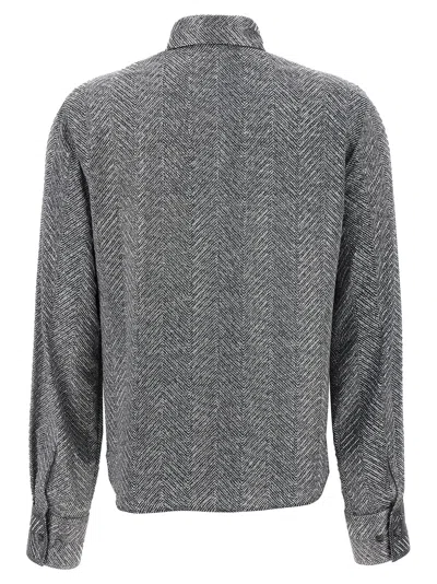 Ermanno Scervino Herringbone Shirt Adorned With Rhinestone Details