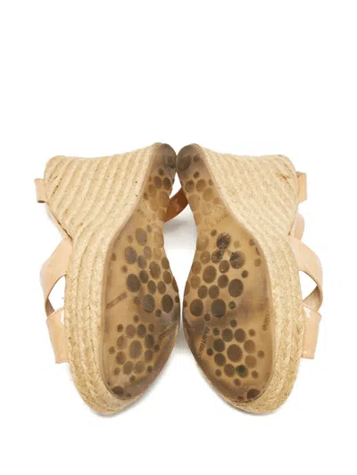 Pre-owned Jimmy Choo Patent-leather Wedge Sandals