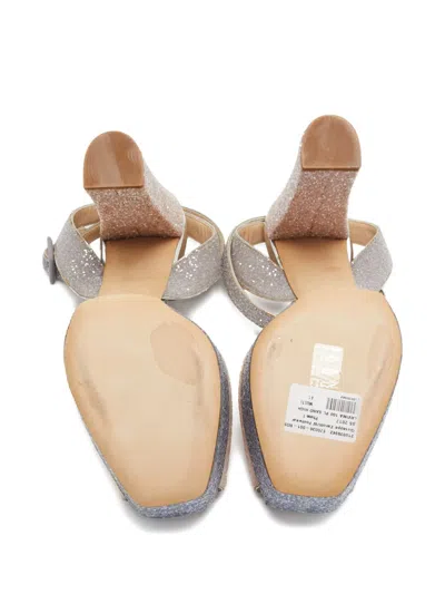 Pre-owned Giuseppe Zanotti Vintage Glitter Platform Sandals In Neutral