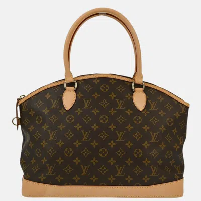 Pre-owned Louis Vuitton Monogram Lockit Horizontal Tote Handbag In Brown
