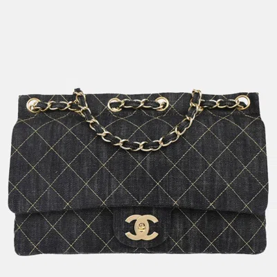 Pre-owned Chanel Navy Denim Shoulder Bag
