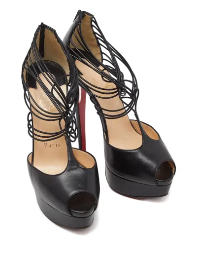 Pre-owned Christian Louboutin Lace-up Platform Sandals