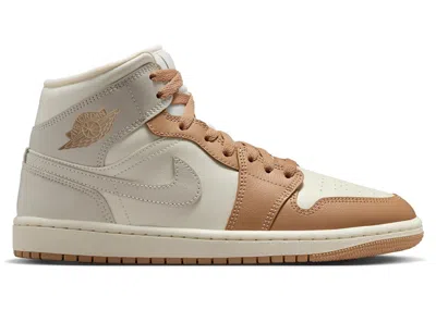 Pre-owned Jordan 1 Mid Tan Toe (women's) Sneakers In Pale Ivory/hemp/sail