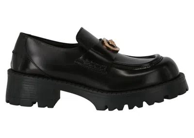 Pre-owned Versace Alia Platform Loafers (women's) Sneakers In Black