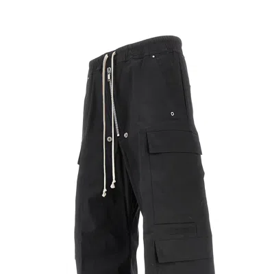 Rick Owens 'cargobelas' Stretch Cotton Pants In Black