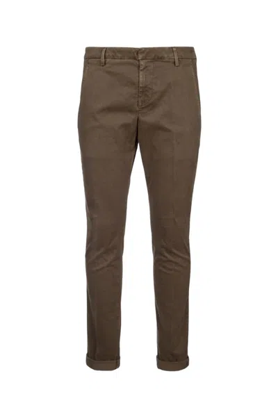 Dondup Rolled Cuffs Trousers Side Back Pockets In Brown