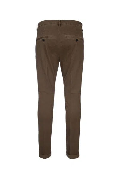 Dondup Rolled Cuffs Trousers Side Back Pockets In Brown
