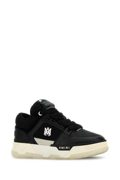 Amiri Black Low Top Sneakers With Logo Patch On The Tongue And Logo Lettering On The Heel In Leather Man