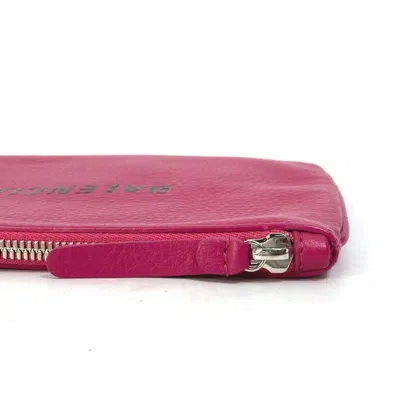 Pre-owned Balenciaga Black Pink Leather Clutch Bag Pouch ()