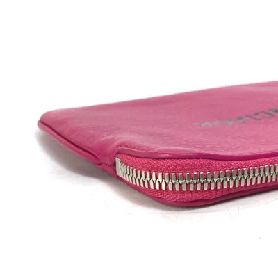 Pre-owned Balenciaga Black Pink Leather Clutch Bag Pouch ()