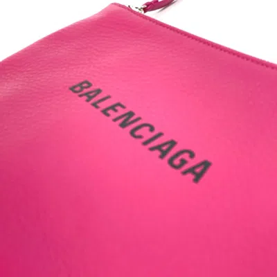 Pre-owned Balenciaga Black Pink Leather Clutch Bag Pouch ()