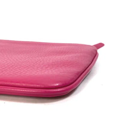 Pre-owned Balenciaga Black Pink Leather Clutch Bag Pouch ()