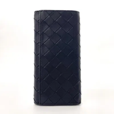 Pre-owned Bottega Veneta Black Leather Long Bill Wallet (bi-fold) ()