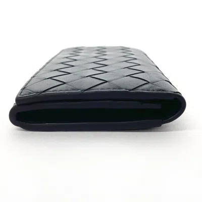 Pre-owned Bottega Veneta Black Leather Long Bill Wallet (bi-fold) ()