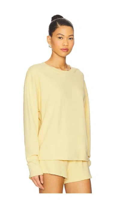 Perfectwhitetee French Terry Pullover Sweatshirt In Yellow