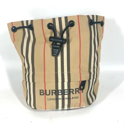 Pre-owned Burberry Beige Black Nylon Shoulder Bag ()