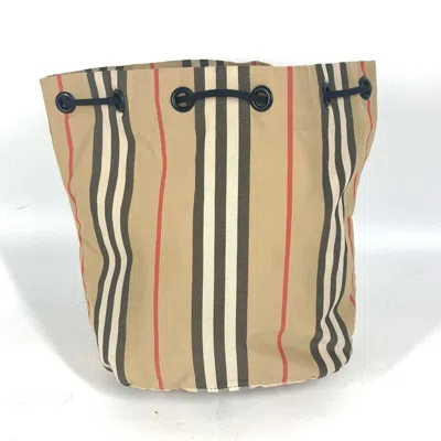 Pre-owned Burberry Beige Black Nylon Shoulder Bag ()