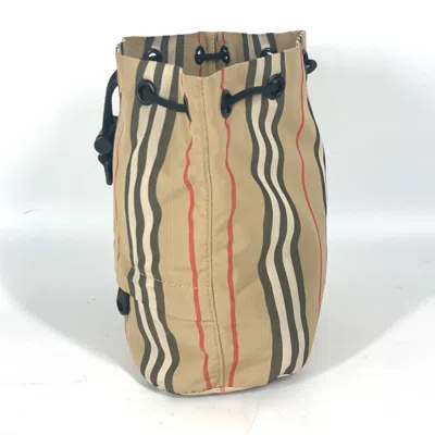 Pre-owned Burberry Beige Black Nylon Shoulder Bag ()