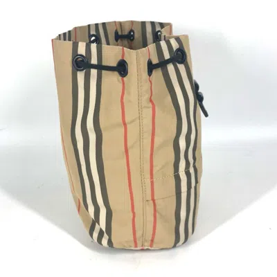 Pre-owned Burberry Beige Black Nylon Shoulder Bag ()
