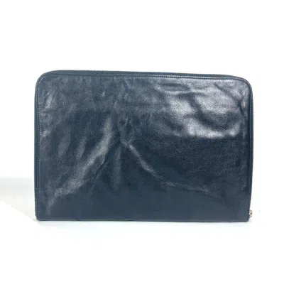 Pre-owned Bvlgari Black Leather Clutch Bag Pouch ()