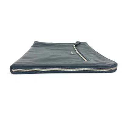 Pre-owned Bvlgari Black Leather Clutch Bag Pouch ()