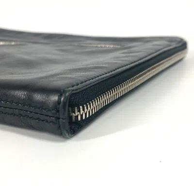 Pre-owned Bvlgari Black Leather Clutch Bag Pouch ()
