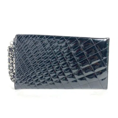 Pre-owned Chanel Black Patent Leather Clutch Bag Pouch ()