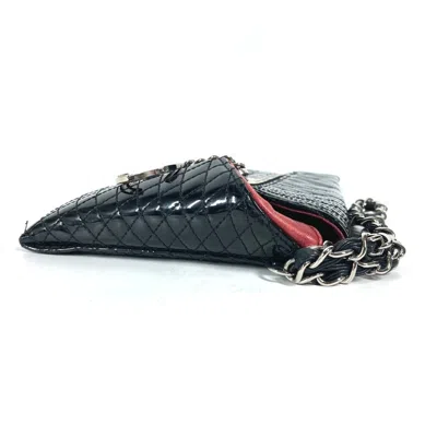 Pre-owned Chanel Black Patent Leather Clutch Bag Pouch ()