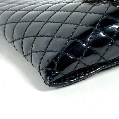 Pre-owned Chanel Black Patent Leather Clutch Bag Pouch ()