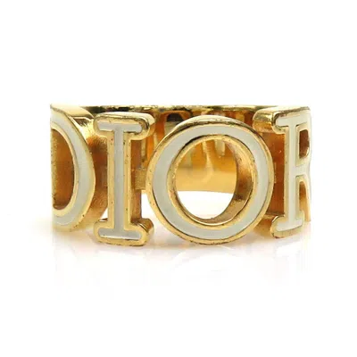 Pre-owned Dior Christian  Gold Metal Band Ring ()