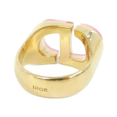Pre-owned Dior Christian  Gold Pink Band Ring ()