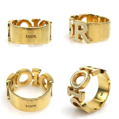 Pre-owned Dior Christian  Gold Metal Band Ring ()