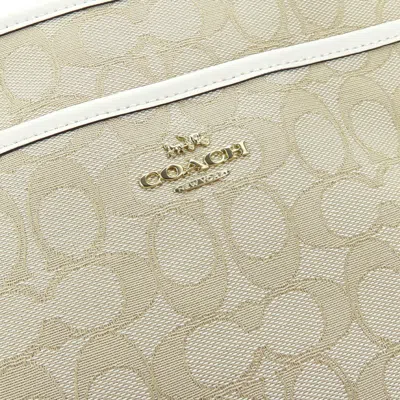 Pre-owned Coach Beige Ivory Canvas Leather Shoulder Bag ()