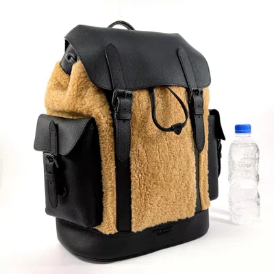 Pre-owned Coach Black Brown Leather Backpack ()