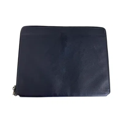 Pre-owned Coach Navy Leather Clutch Bag ()