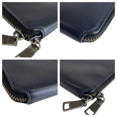 Pre-owned Coach Navy Leather Clutch Bag ()