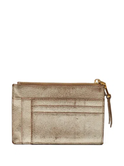 Pre-owned Miu Miu Leather Zip Card Holder