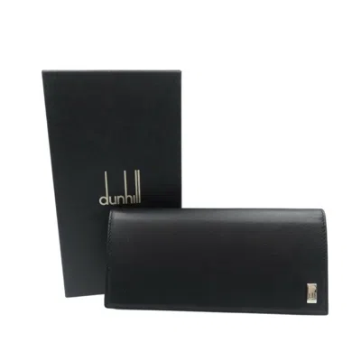 Pre-owned Dunhill Black Leather Long Wallet (bi-fold) ()