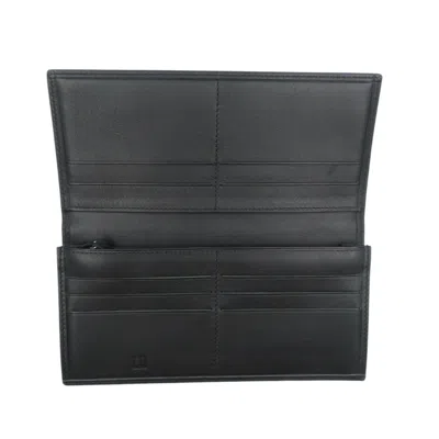 Pre-owned Dunhill Black Leather Long Wallet (bi-fold) ()