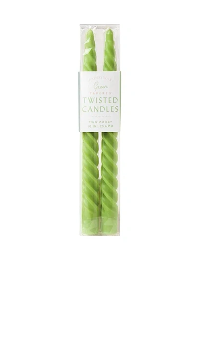 Paddywax Twisted Taper Candle In Green
