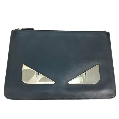 Pre-owned Fendi Black Leather Clutch Bag ()