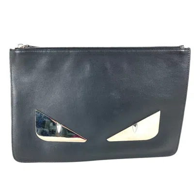 Pre-owned Fendi Black Leather Clutch Bag ()