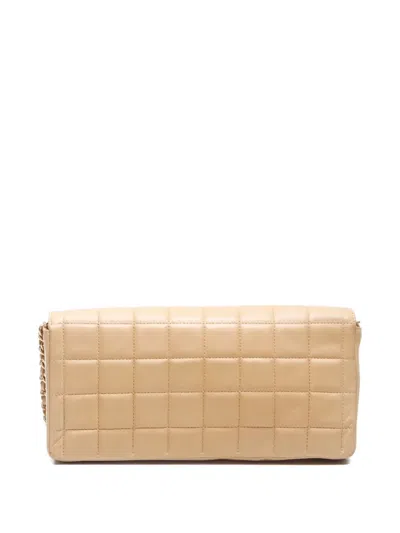 Pre-owned Chanel 2000s Quilted Chain Shoulder Bag In Neutral