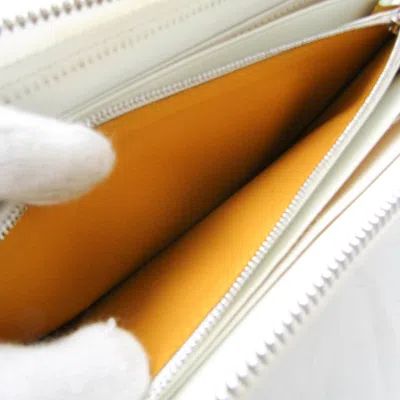 Pre-owned Goyard Matignon Gray Off-white White Coated Canvas Long Wallet (bi-fold) ()