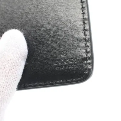Gucci Black Gg Canvas Leather Wallet (bi-fold)